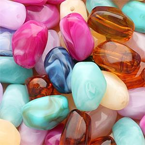 Acryl kralen rechthoek Multicolour-marble