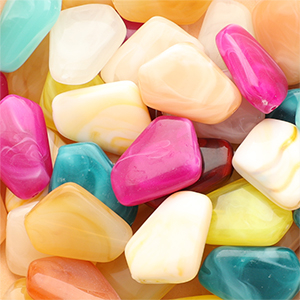 Acryl kralen vijfhoek Multicolour-marble