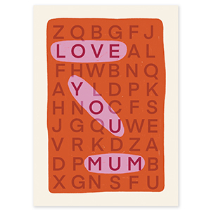 BY31&reg; Sieraden kaartjes "Love you mum" Off white-coral red-pink