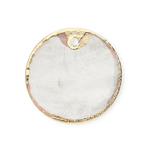 Schelp hangers specials rond Off white-gold