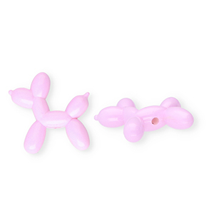 Acryl kralen shiny ballon&nbsp;hond Pastel lilac