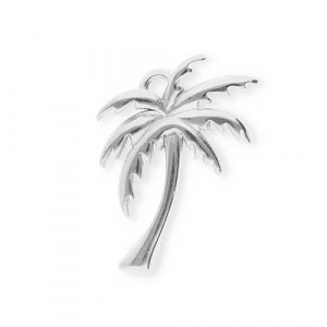 Roestvrij stalen (RVS) Stainless steel bedels palmboom Silver