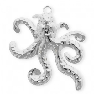 Roestvrij stalen (RVS) Stainless steel bedels octopus Silver