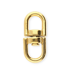 Roestvrij stalen (RVS) Stainless steel onderdelen sleutelhanger ovaal Gold