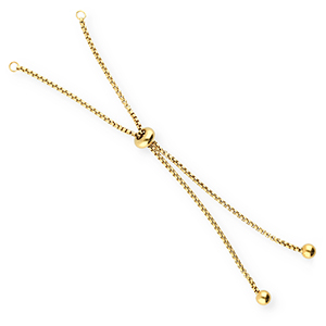 Roestvrij stalen (RVS) Stainless steel onderdelen semi armband met smart bead stopper Gold
