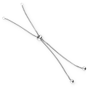 Roestvrij stalen (RVS) Stainless steel onderdelen semi armband met smart bead stopper Silver