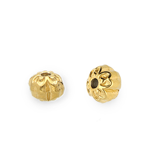 Roestvrij stalen (RVS) stainless steel kralen bloem Gold