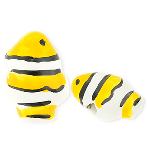 Kralen keramiek clownvis Yellow-white-black