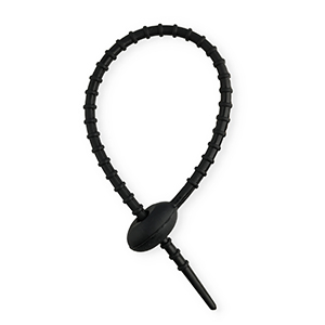 Gekleurde onderdelen siliconen tie wrap Black