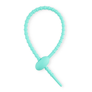Gekleurde onderdelen siliconen tie wrap Turquoise