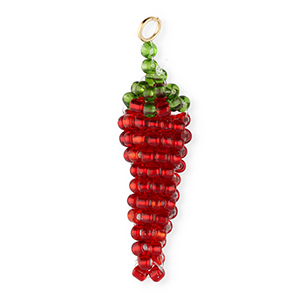 BY31&reg; Bedels van glaskralen chili peper Dark red-green