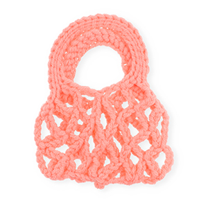 Handgemaakte gehaakte tasjes Neon salmon pink