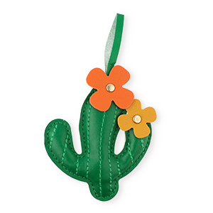 Statement hangers cactus met bloemen Dark green-orange-ochre brown