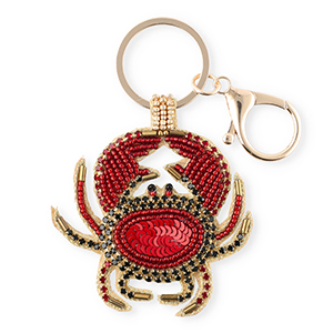Sleutelhangers krab Gold-red-black