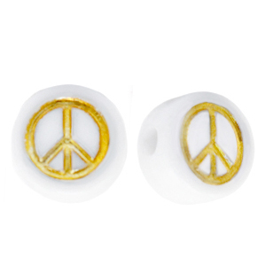 Letterkralen van acryl peace White-gold