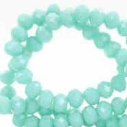 Top Facet kralen 8x6 mm disc Turquoise-pearl shine coating