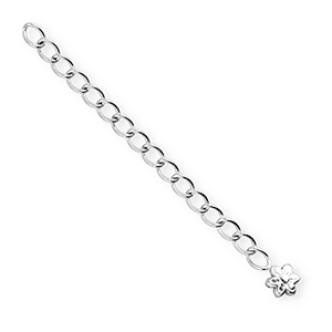 BY31&reg; Roestvrij stalen (RVS) stainless steel onderdelen verlengketting set bloem Silver