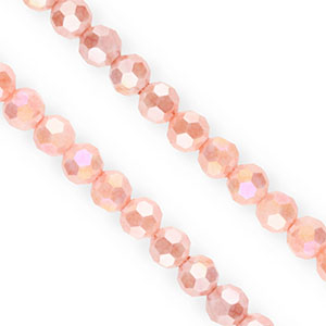 Top Facet kralen rond 6mm Salmon pink-AB coating