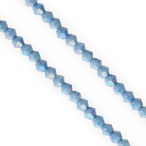 Top Facet kralen bicone 4mm Dark blue-AB coating