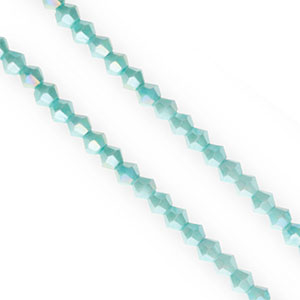Top Facet kralen bicone 4mm Cyan blue-AB coating