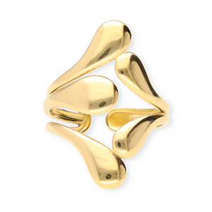 Roestvrij stalen (RVS) Stainless steel ringen druppels Gold