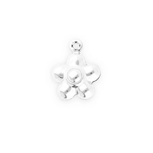 Roestvrij stalen (RVS) Stainless steel bedels bloem Silver