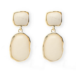 Trendy oorbellen&nbsp;/&nbsp;oorstekers met RVS steker Gold-beige
