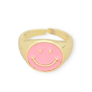 Musthave ringen enamel smiley Pink-gold