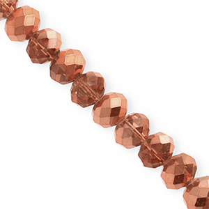 Top Facet kralen 12x9mm disc Rose gold-pearl shine coating