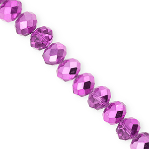 Top Facet kralen 12x9mm disc Orchid purple-pearl shine coating