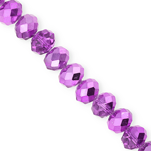Top Facet kralen 12x9mm disc Purple-pearl shine coating