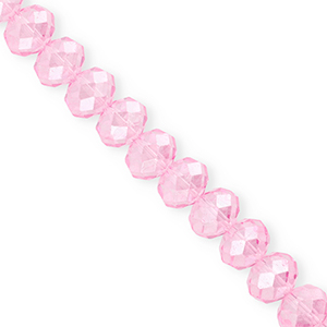 Top Facet kralen 12x9mm disc Light pink