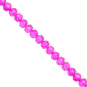 Top Facet kralen 6x5mm disc Fuchsia pink