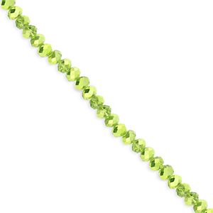 Top Facet kralen 3x2mm disc Green-pearl shine coating