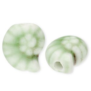 Kralen keramiek schelp Light green-brown