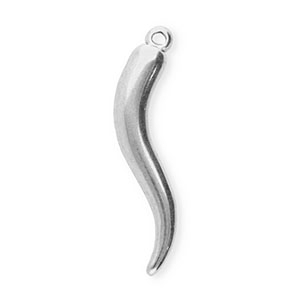 Roestvrij stalen (RVS) Stainless steel bedels Italiaanse hoorn Silver