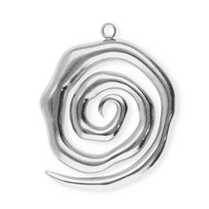 Roestvrij stalen (RVS) Stainless steel bedels spiraal Silver