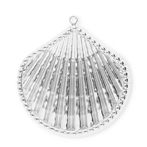 Roestvrij stalen (RVS) Stainless steel bedels schelp Silver