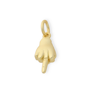Brass TQ metaal bedels middelvinger Gold