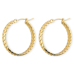 Roestvrij stalen (RVS) Stainless steel oorbellen&nbsp;/&nbsp;creolen snake Gold