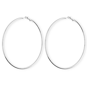 Roestvrij stalen (RVS) Stainless steel oorbellen&nbsp;/&nbsp;creolen Silver