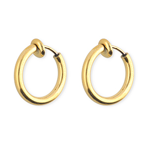 Roestvrij stalen (RVS) Stainless steel clip&nbsp;oorbellen&nbsp;/&nbsp;creolen Gold