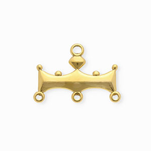 BY31&reg; Roestvrij stalen (RVS) Stainless steel onderdelen tussenstuk bar met 4 oogjes Gold