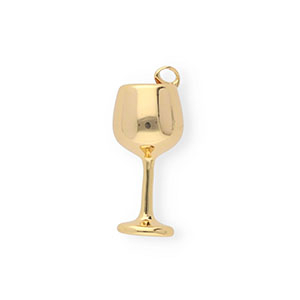 BY31&reg; Eco-brass metaal bedels wijnglas Gold