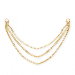 BY31&reg; Roestvrij stalen (RVS) Stainless steel jasseron bedels / tussenstuk  triple layer Gold
