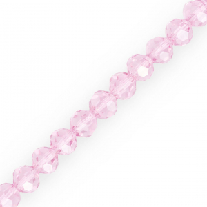 Top Facet kralen rond 6 mm Light pink