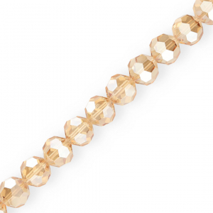 Top Facet kralen rond 14 mm Beige-pearl shine coating