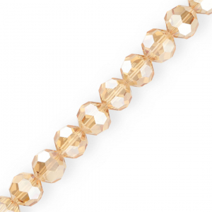 Top Facet kralen rond 16 mm Beige-pearl shine coating