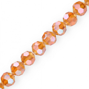 Top Facet kralen rond 16 mm Cognac-AB coating