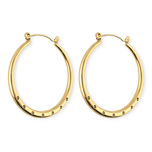 BY31&reg; Roestvrij stalen (RVS) Stainless steel onderdelen oorbellen&nbsp;/&nbsp;creolen met 7 oogjes Gold